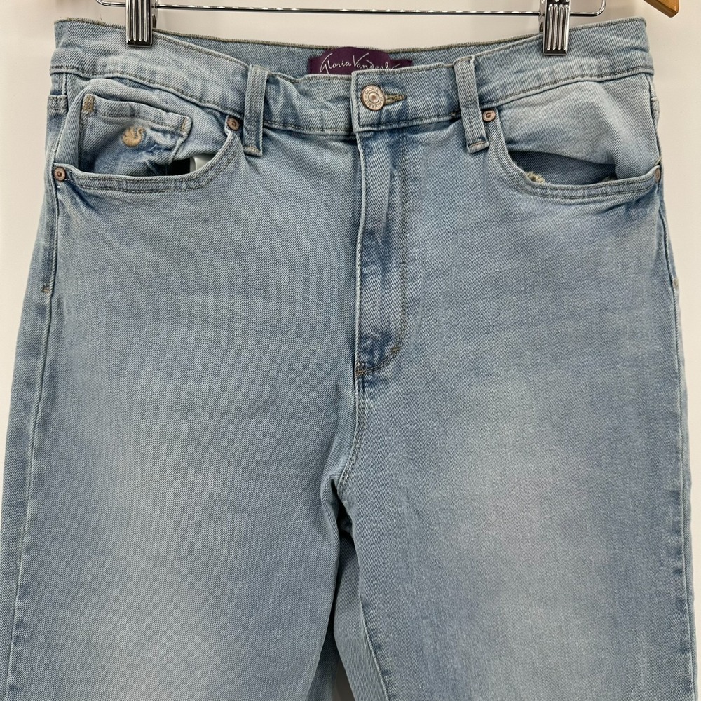 Gloria Vanderbilt Jeans Womens 10 Blue Denim Straight Leg Stretch High Rise